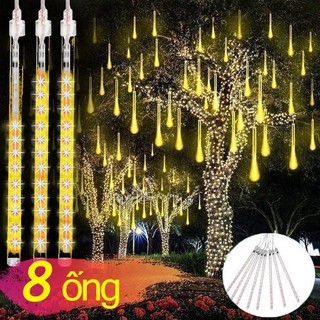 Ngoài trời siêu đẹp Đèn Led Sao Băng Đủ Màu 8 Ống 50cm-Chống Nước Trang Trí Cây Lễ Tết-Bố trí địa điểm tổ chức tiệc