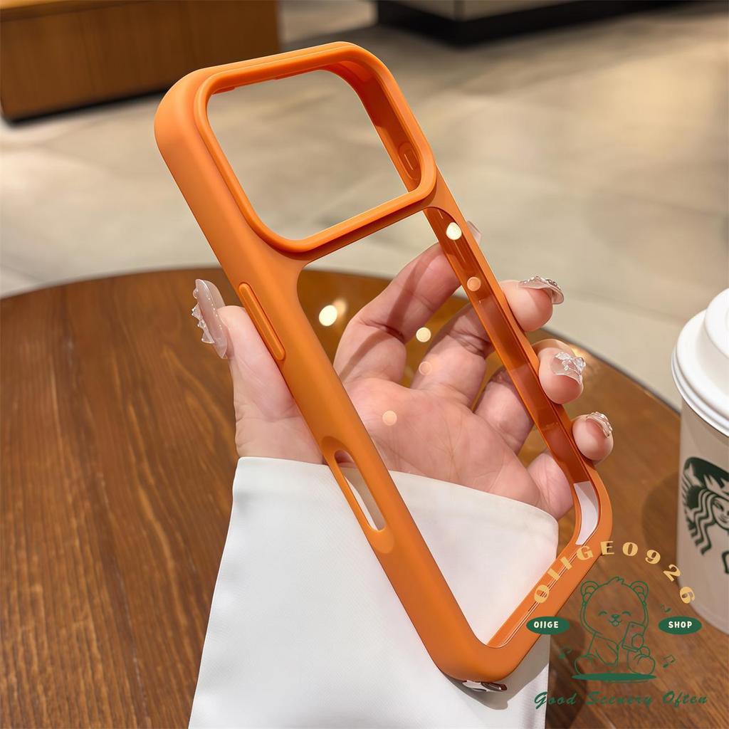 【 Ốp lưng iPhone17 】 Dây buộc cảm giác da lỏng màu cam Vỏ điện thoại iphone17 Pro Max 16 15 14 13 cho vỏ iPhone Vỏ mềm silicon TPU chống sốc