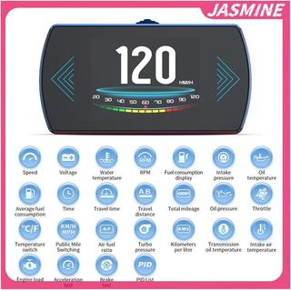 JASMINE P12S Xe Ô Tô OBD2 Màn Hình Hiển Thị Hệ Thống Kép Cho HUD OBD Đồng Hồ Đo Kỹ Thuật Số Thông Minh Tốc Độ Đọc Nhiên Liệu Mã Lỗi Lái Xe JASMINE