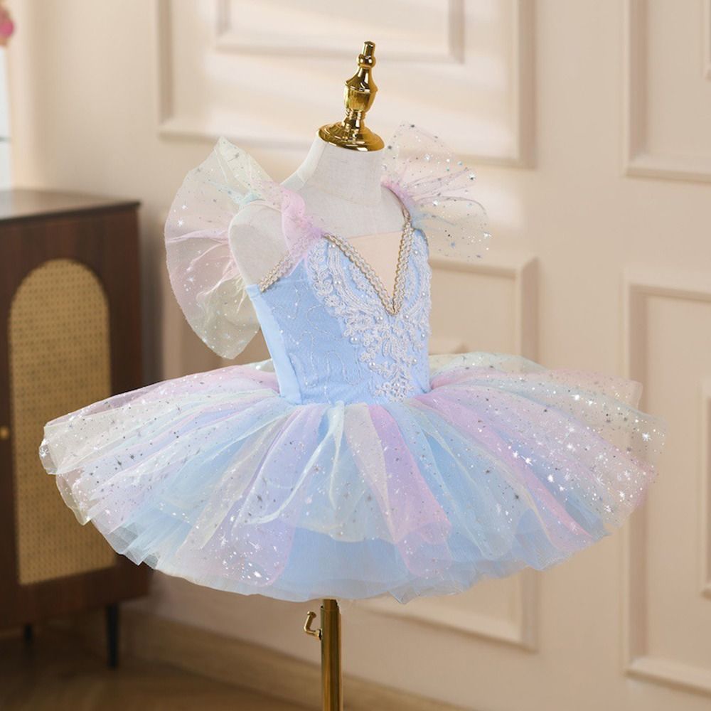 TPKSF98 Đầm Ba Lê Trẻ Em, Đầm Dự Tiệc Hiện Đại Ballet Tutu, Đầm Công Chúa Lấp Lánh Thời Trang Trẻ Em Bé Gái