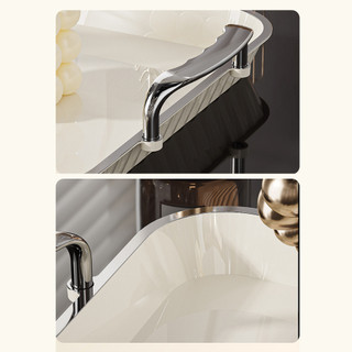 Khay Đựng Đồ Đa Năng Tay Cầm Mạ Bạc Sang Trọng, Khay Bưng Đồ Uống Bánh Trái Decor Phòng Khách