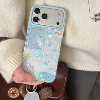Ốp lưng cứng Tương thích với iPhone 13 14 14Pro 14ProMax 15 15Pro 15ProMax 16 16Pro 16ProMax 17 17Pro 17ProMax 17Air Blue Ocean Pattern Case