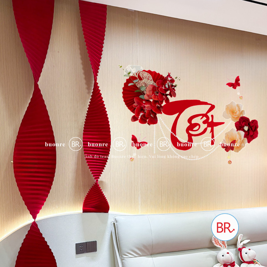 [Tặng băng dính]Set nguyên liệu trang trí Tết Phúc Lộc Vạn Niên,set decor nhà cửa,quán cà phê,lớp học đón Tết 2026 ANGI
