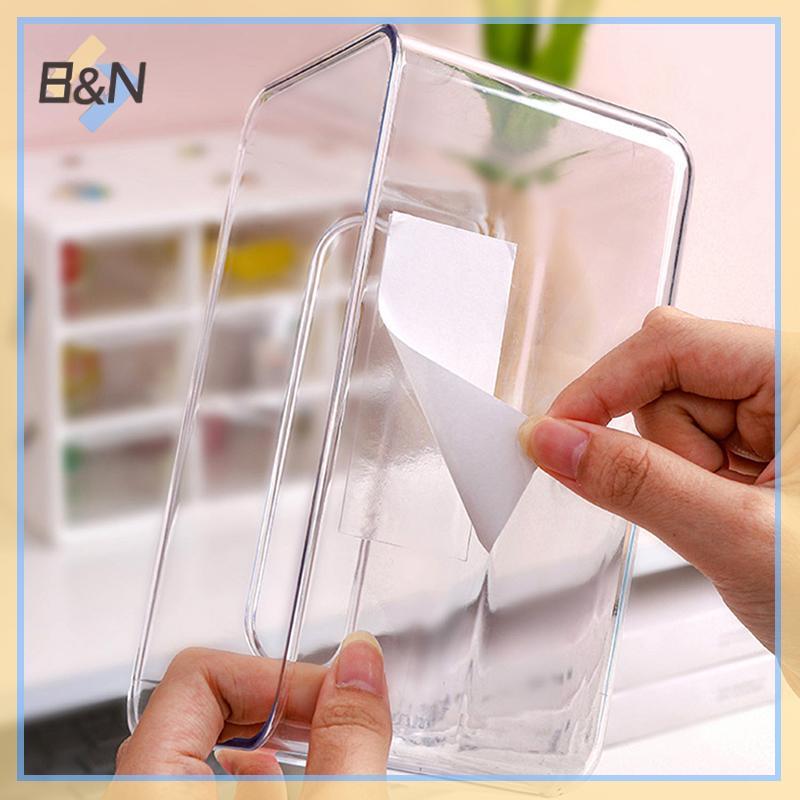 Hộp lưu trữ trong suốt B & N Hộp đựng khăn giấy treo tường Dung tích lớn Giá đỡ mặt nạ dùng một lần miễn phí cho lối vào văn phòng tại nhà.