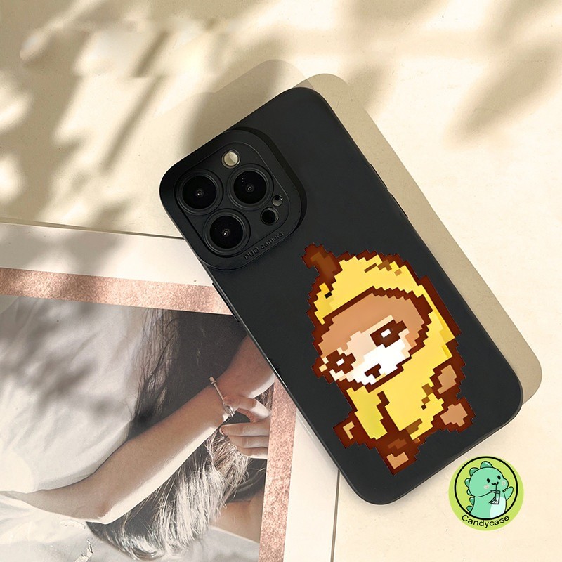 Ốp Điện Thoại Meme Ngộ nghĩnh Cho iQOO 15 13 Z10 Turbo Pro Plus Lite Z10X Neo10 Pro Plus 5G 4G Ốp Lưng Hoạt Hình Dễ Thương Pixel Banana Cat Matte Vỏ Mềm