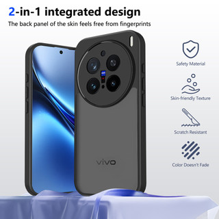 Dành Cho Vivo X200 Pro 5G Ốp điện thoại Cứng Mờ Da-Cảm Giác Mềm Khung TPU Chống Sốc Mỏng Vỏ