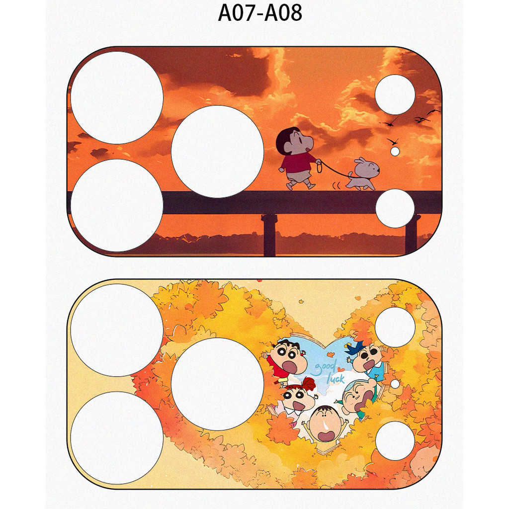 [2 Cái] Dành Cho iPhone 17 Pro / 17 Pro Max DIY Crayon Shin-chan Mềm Mờ Camera Giấy Dán Phim / Bảo Vệ Camera Chống Trầy Xước