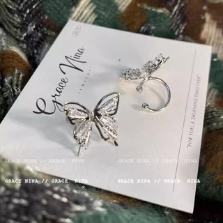 Bông Tai Kẹp Zircon Hình Bướm Phong Cách Hàn Quốc, Không Cần Xỏ Lỗ - Sweet & Tinh Tế