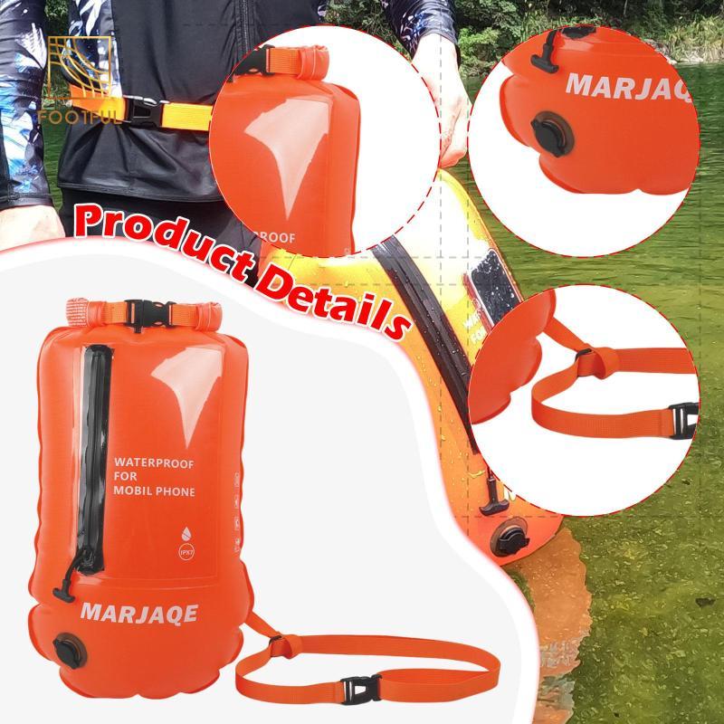 Balo phao khô chuyên dụng 20L, màu cam sáng, tiện lợi cho hoạt động ngoài trời như đi biển và câu cá.