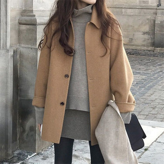 Áo khoác len nữ phiên bản Hàn Quốc thu đông, size vừa dáng dài, phong cách mới đầu xuân