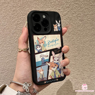 Ốp Lưng Cho Iphone 13 14 11 15 12 16 17 Pro Max 7Plus 16 7 15 14 8 Plus Air XR X XS Max SE Thiết Kế Truyện Tranh Hoạt Hình Dễ Thương Judy Nick Cặp Đôi Nếp Nhăn Không Đều Matte Cover