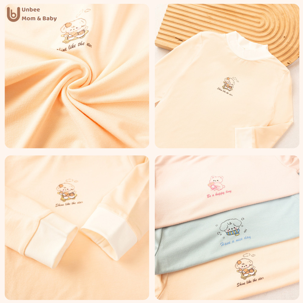 Áo giữ nhiệt cho bé trai bé gái UNBEE cổ 3cm chất tencel mềm mịn, giữ ấm - Áo thu đông cho bé