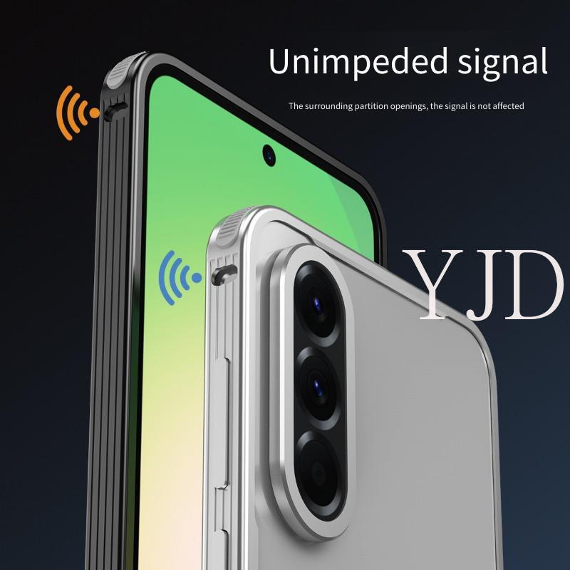 YJD Dành Cho Samsung Galaxy A56 A36 Khung Trần Kim Loại Khung Ống Kính Kim Loại Không Có Bảng Lưng Tản Nhiệt Chống Rơi Vỏ Điện Thoại