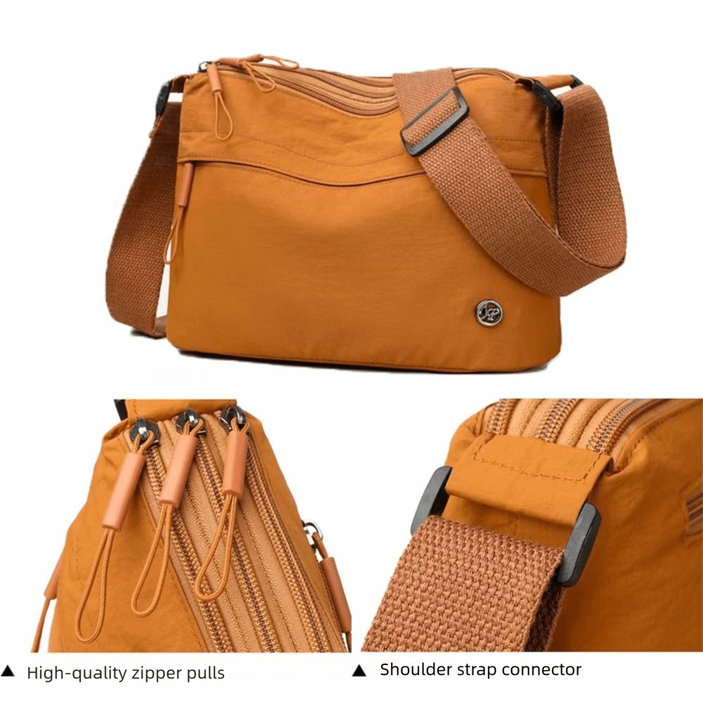 Túi đeo vai WOAY, Túi đeo chéo Nylon dung tích lớn, Dây kéo siêu nhẹ có thể điều chỉnh Dây đeo rộng Túi xách nữ dành cho nữ