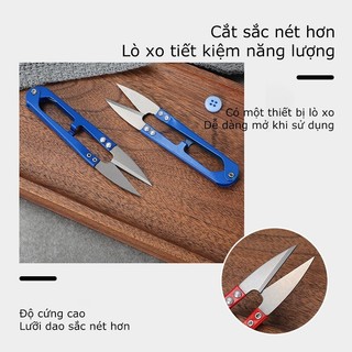Kéo Bấm Chỉ - Kéo Cắt Chỉ Cán Nhựa Chữ U Nhiều Màu SUNNY