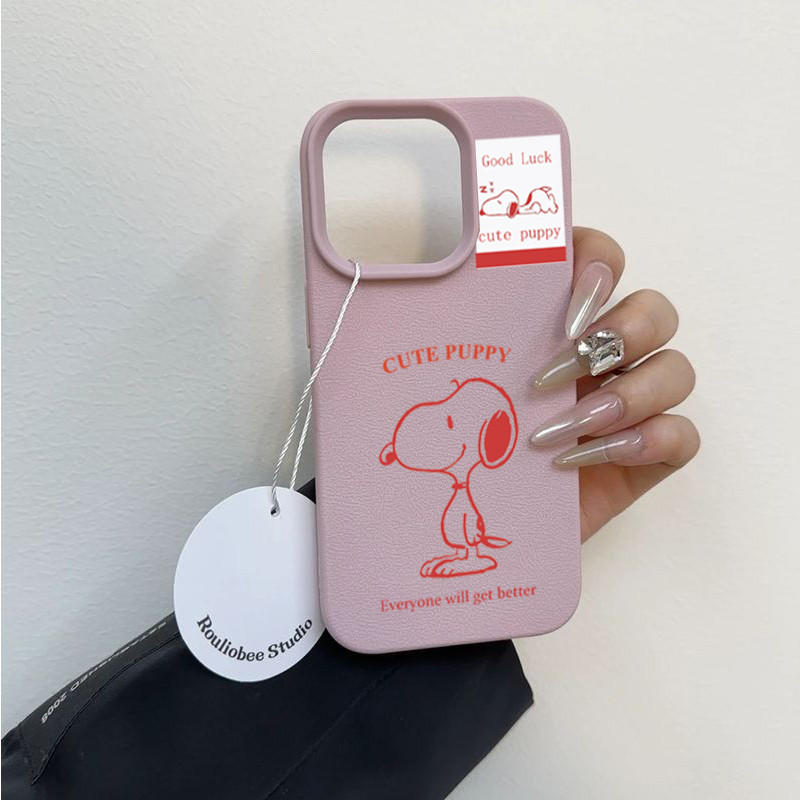 Ốp Lưng Cho Samsung Galaxy S21 Note 10 20 Ultra Plus S21FE F06 A7 2018 Snoopy Dễ Thương Da PU Mềm Hoạt Hình Mờ