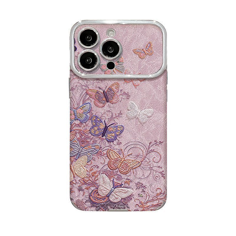Dây Xích Treo Bướm Màu Thích Hợp Cho Vỏ Điện Thoại 17promax iphone15 Lông Mạ Điện 14 Silicon 16 Nữ