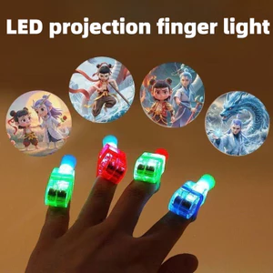 Bộ 5 Hoạt Hình Nezha Họa Tiết LED Bật Sáng Ngón Tay Đèn Trẻ Em Phát Sáng Trong Bóng Tối Đồ Chơi Giáng Sinh Năm Mới Dự Tiệc Tiếp Liệu