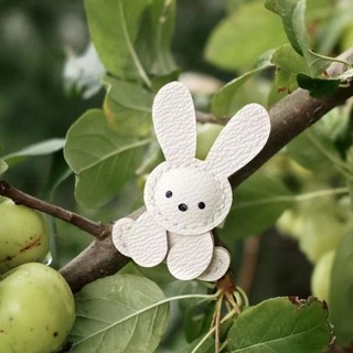 Túi OLVIDO Charm, Mặt dây chuyền túi thỏ hoạt hình bằng da PU, Trang trí túi DIY có thể điều chỉnh màu trơn