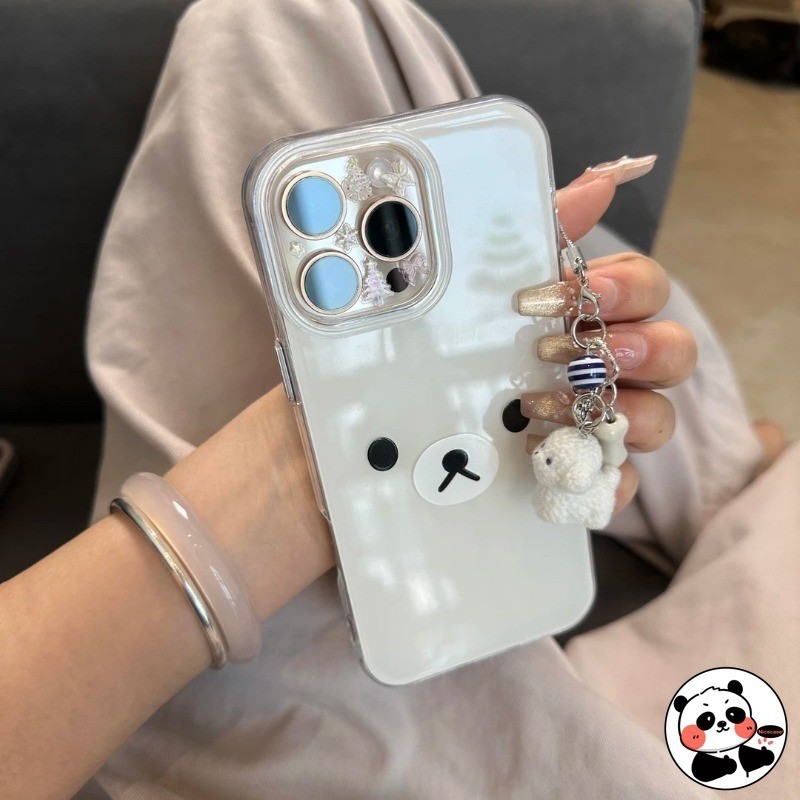 Ốp Điện Thoại Rilakkuma Dễ Thương Có Mặt Dây Chuyền Chó Cho Redmi Note 15 14 14S 13 12 Turbo 12S 11 Pro Plus Speed SE 11S 10 9 Pro Max 10S 9S 9T 5G 4G Vỏ IMD Gấu Dễ Thương