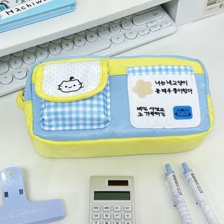 Túi đựng bút HIGHVIEWLS, Bút chì nhiều lớp dung tích lớn, Túi đựng văn phòng phẩm mèo con dễ thương hoạt hình dễ thương Back To School