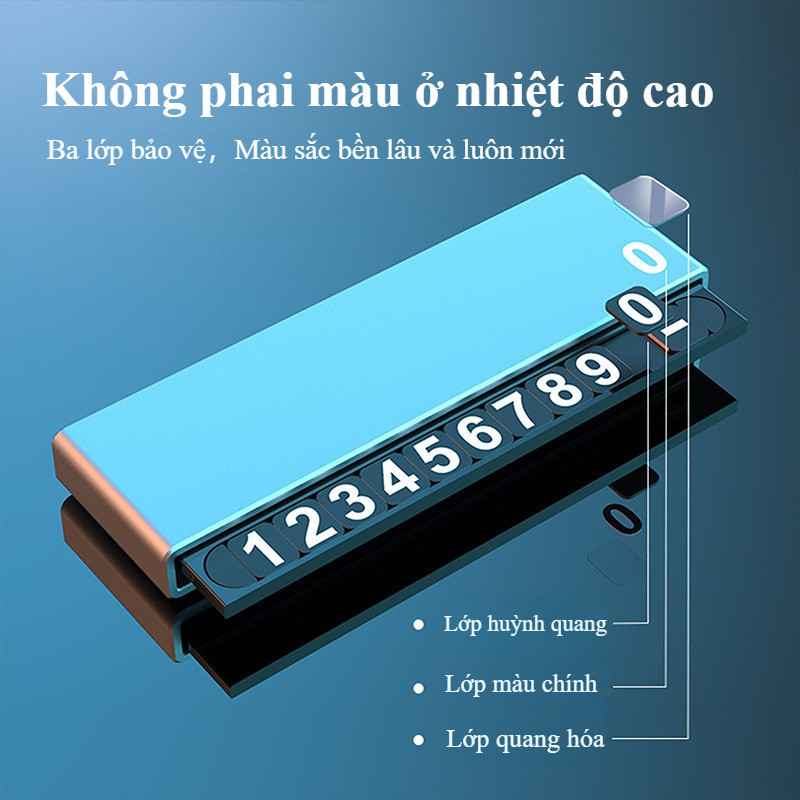 Bảng Số Điện Thoại Ô Tô Cao Cấp - Vật liệu hợp kim nhôm cao cấp, Thiết Kế Mỏng Tinh Tế, Chịu Nhiệt Tốt