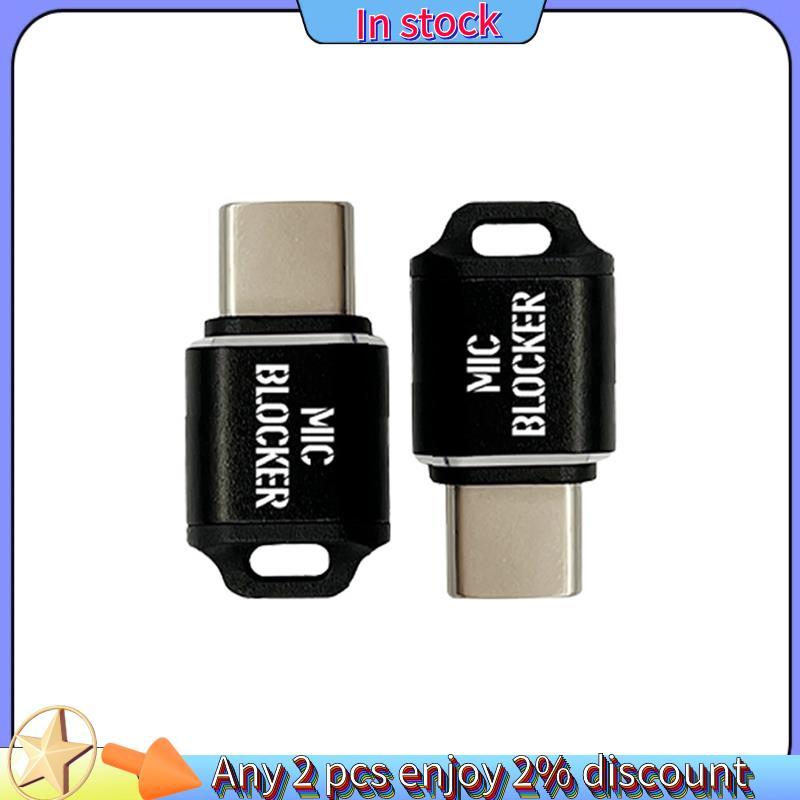 Còn hàng-USB C Micro Bảo vệ âm thanh - Chặn MIC màu đen, Thích hợp cho mọi thiết bị USB C, bao gồm điện thoại thông minh và máy tính bảng