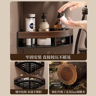 Đơn giản Hiện Đại Quả óc chó Kim Loại Phòng Tắm Góc Lỗ Tam Giác Kệ Sử Dụng Phòng Tắm Nhà Vệ Sinh Phòng Tắm Giá Để Đồ