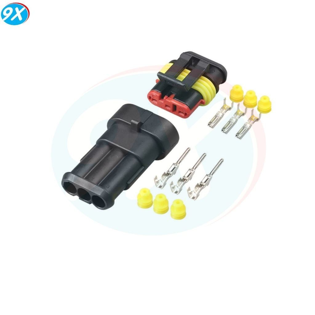 [24H] Giắc Cắm AMP Chống Thấm Nước – Dây Điện Ô Tô, Xe Máy, Dùng Gắn Đèn Trợ Sáng, Passing, Chế Mạch Cực Kỳ Kín