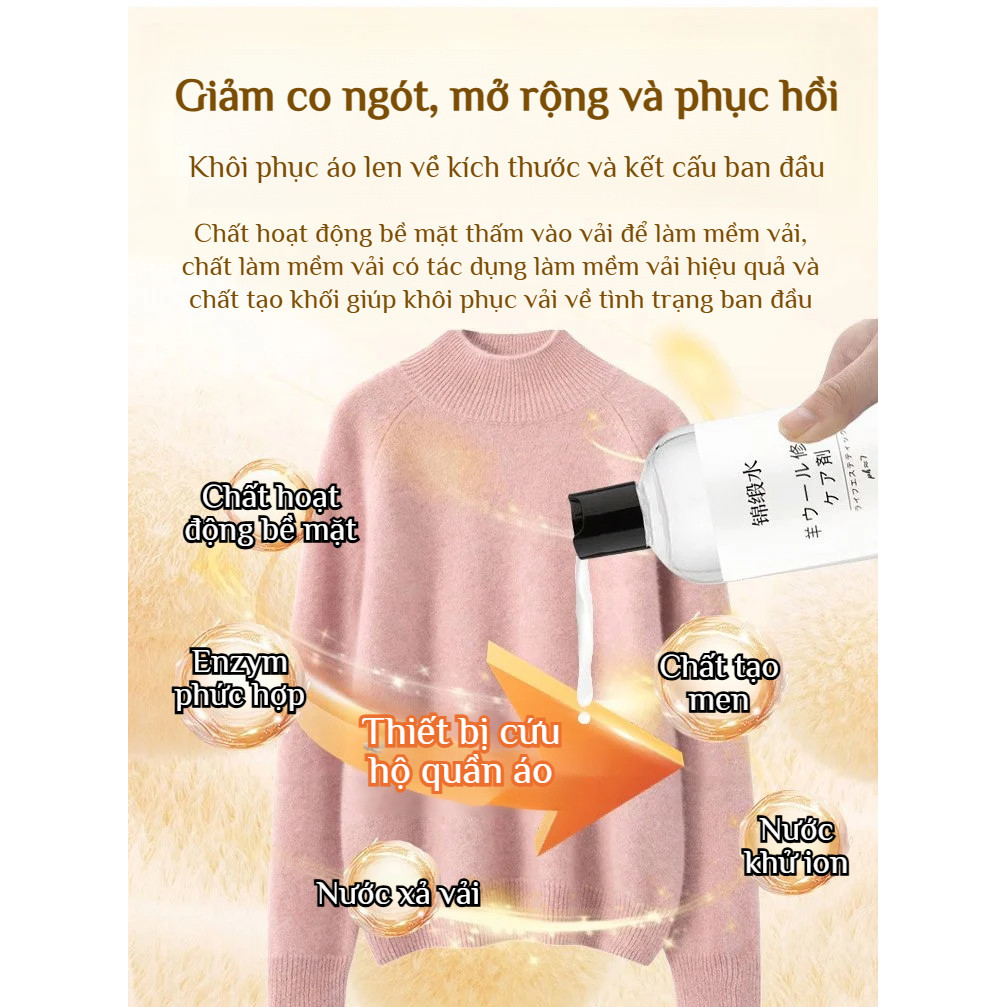 🔥Giá sốc🔥Chất phục hồi chống co rút áo len, chất làm mềm và làm phồng len và gấm gia dụng, chất tẩy rửa chống co rút áo len