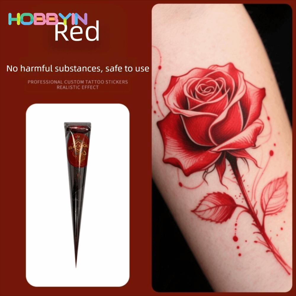 HOBBYIN Henna Tattoo Cream - Kem henna dạng que màu nâu đen, dễ sử dụng cho nghệ thuật xăm hình tạm thời mehndi trên cơ thể