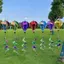 LAKAM Rainbow Hot Air Balloon, Xoay Sequins Chất liệu nhựa Máy quay gió, Wind Twister 4X Balloon Chiều cao 43,3 inch Pinwheels Kích thước khổng lồ Sử dụng ngoài trời