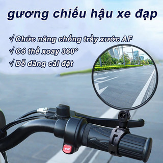Gương Bên Chiếu Hậu Xe Đạp Welink-Gương tròn lồi xoay Và 360 Độ,Tiện Lợi Gắn，Phụ kiện đi xe đạp