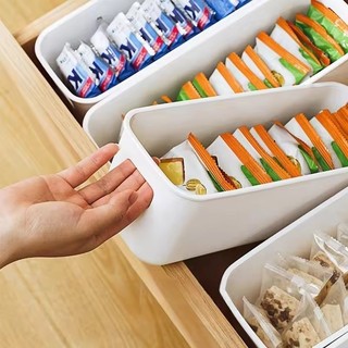 3 / 6 / 10 Hộp đựng máy tính để bàn bằng nhựa trắng có tay cầm - Giỏ phân loại đồ lặt vặt dung tích lớn