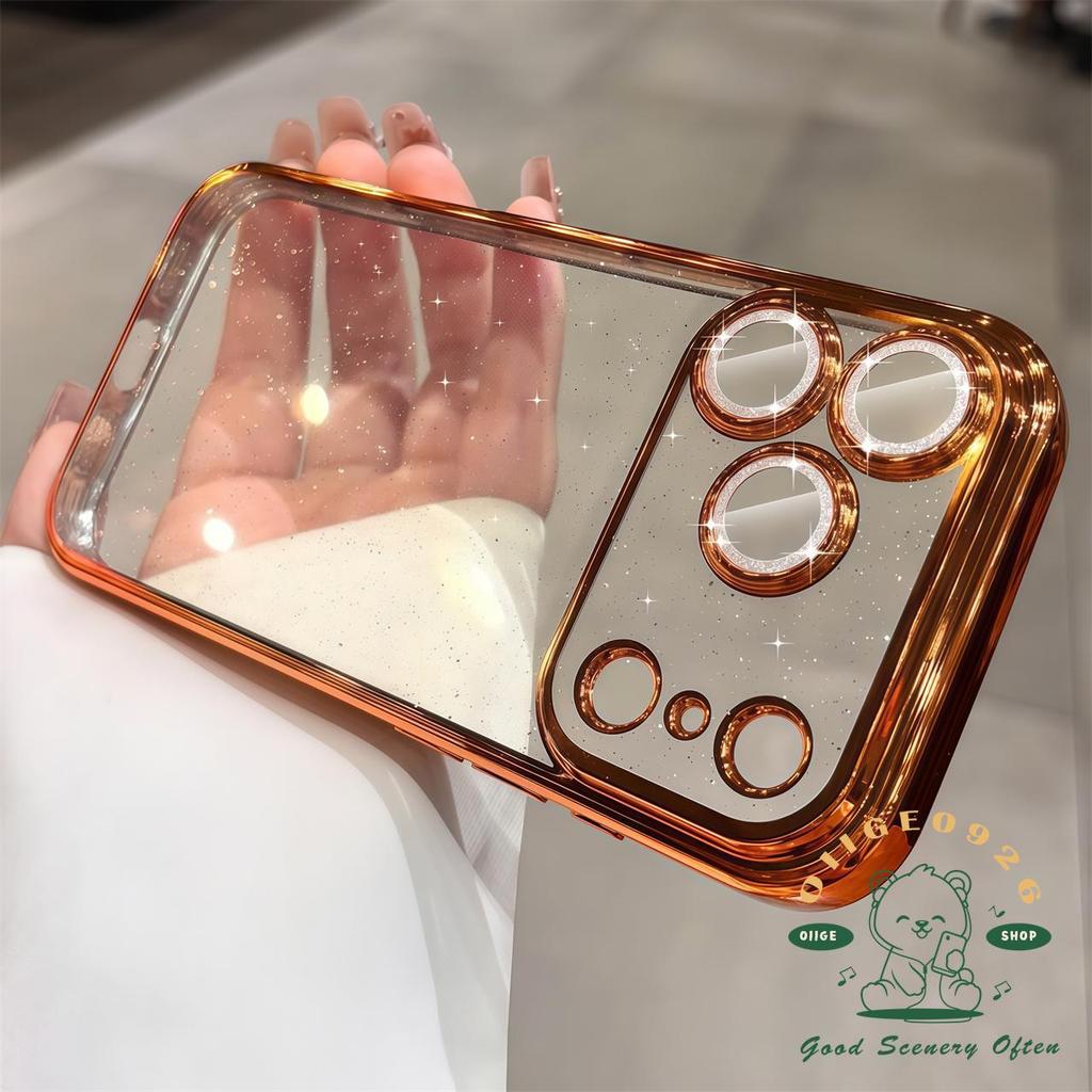 【 Ốp lưng iPhone17 】 Vỏ điện thoại lấp lánh mạ túi khí iphone17 Pro Max16 15 14 13 12 cho vỏ iPhone Vỏ mềm silicon TPU chống sốc