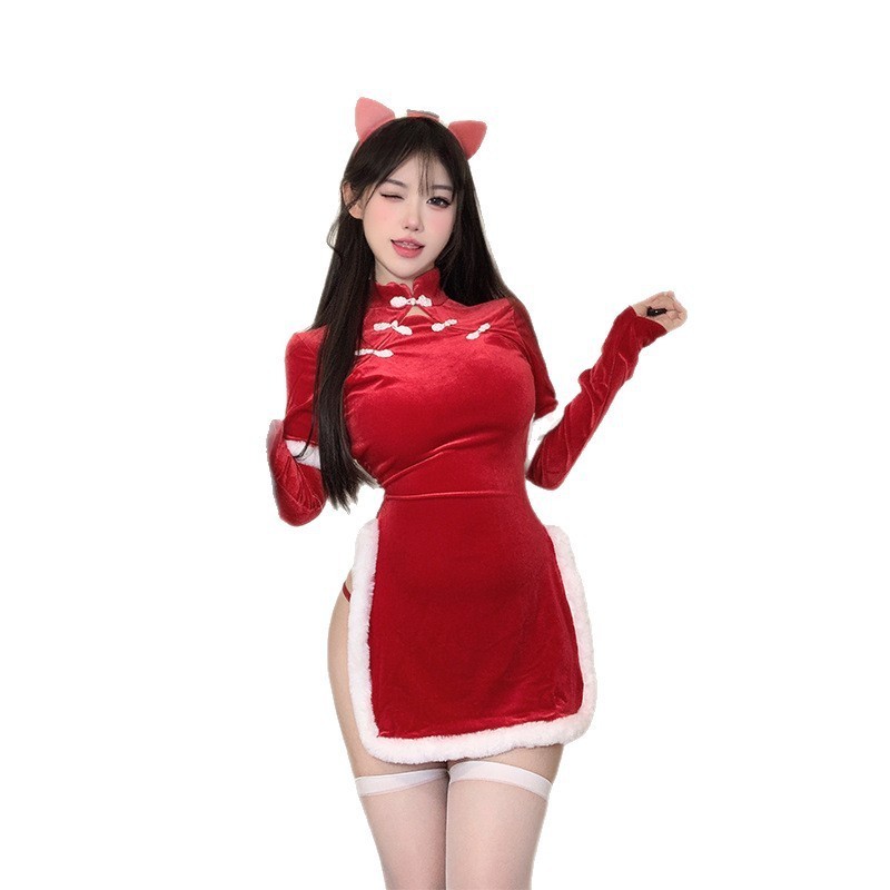 Mới Đồ Lót Gợi Cảm Giáng Sinh Thu Đông, Bộ Đồ Ngủ Cám Dỗ