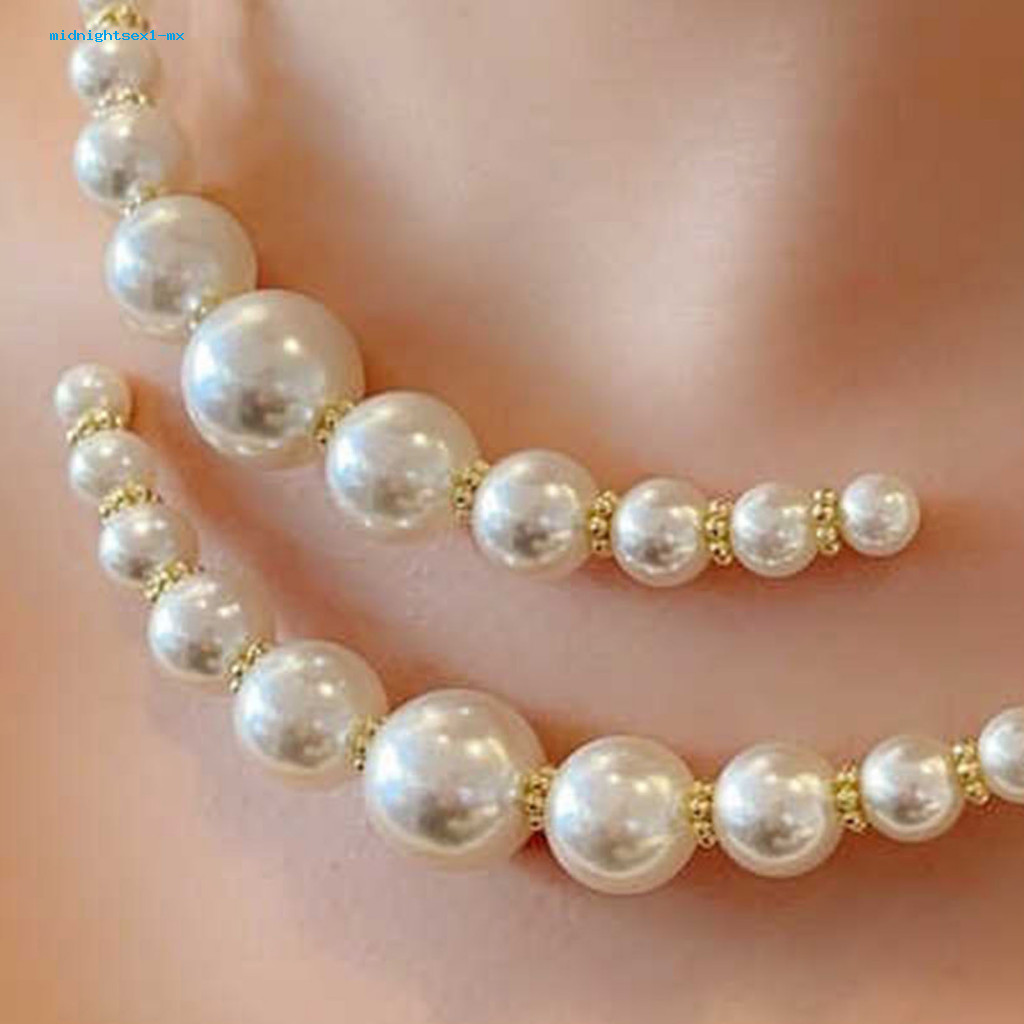 Vòng cổ choker ngọc trai giả, style retro thanh lịch - hoàn hảo cho tiệc cưới