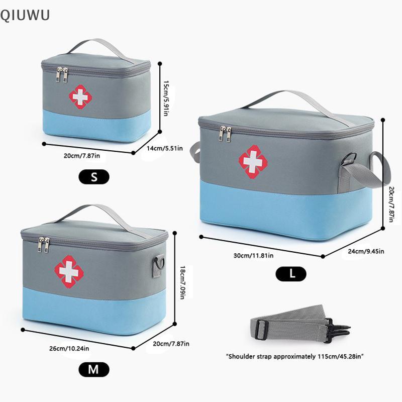 QIUWU Túi đựng thuốc dung tích lớn Bộ dụng cụ y tế di động Bộ sơ cứu tại nhà Túi sinh tồn Túi khẩn cấp cho ô tô.