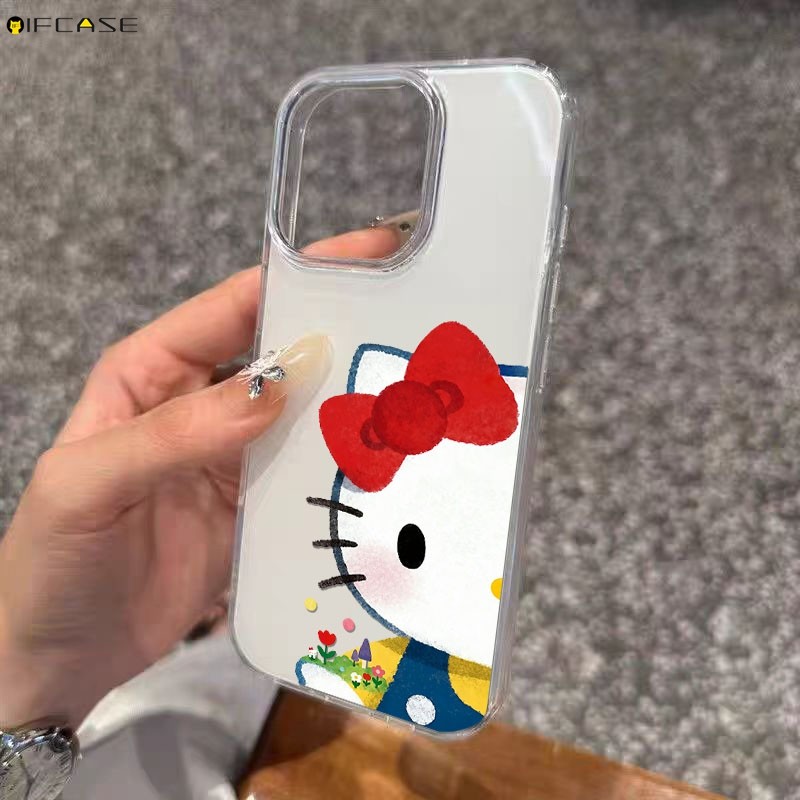 Dành Cho Xiaomi 17 Pro Max 15T 15 14T 14 13T 13 12 12X 12S Mi 11 11X 11i Pro Ultra Lite 5G 4G Vỏ Điện Thoại Dễ Thương Sơn Hello Kitty Mèo Nơ Hoa Hoạt Hình Vỏ Trắng Đơn Giản
