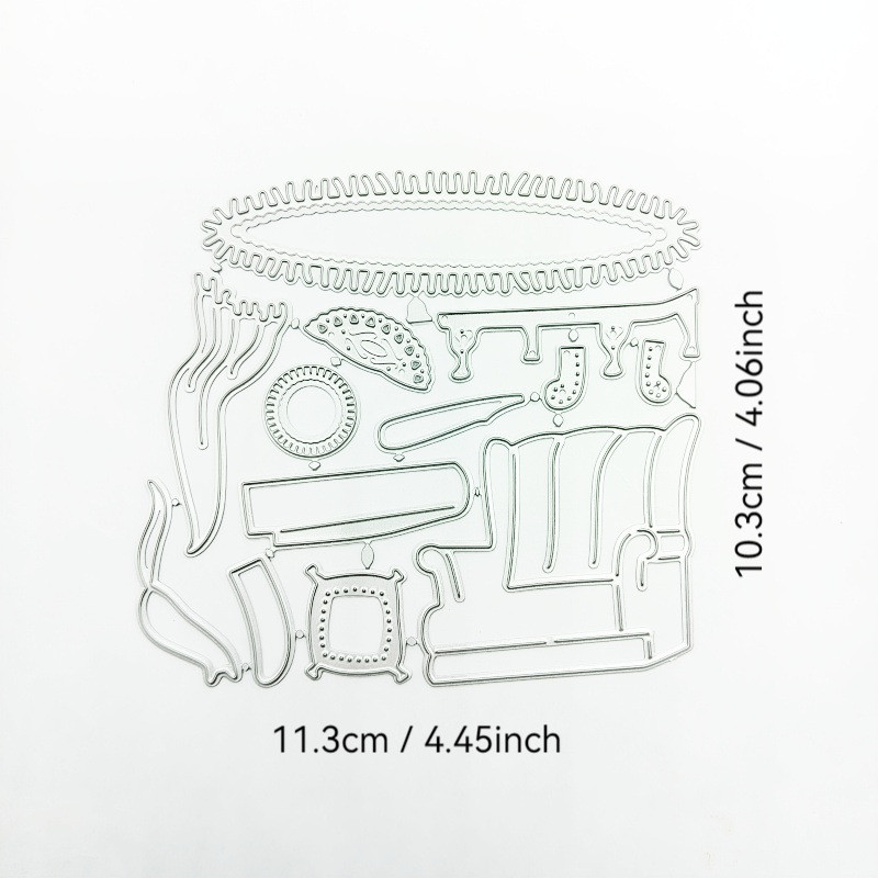 Giáng Sinh Ấm Màu Đỏ Ghế Kim Loại Thép Carbon Cắt Khuôn DIY Dập Nổi Mẫu Sổ Lưu Niệm Album Ảnh Thiệp Chúc Mừng Cắt Chết Giấy Nghệ Thuật Khuôn