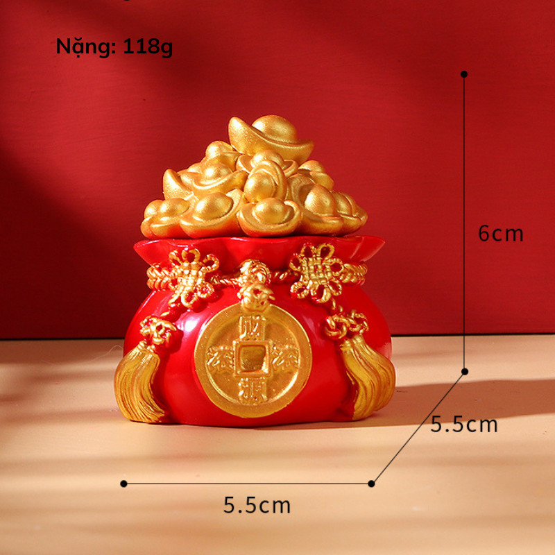 Hũ Đựng Muối – Gạo – Nước Tài Lộc KOOBEE – Sứ Đỏ May Mắn, Nắp Thỏi Vàng Phú Quý – Thu Hút Lộc Vào Nhà | 350