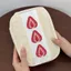 Túi đựng bút ORDOBOX, Túi trang điểm bánh Sandwich dâu tây sang trọng Fuzzy, Túi đựng mỹ phẩm đa chức năng thêu dễ thương Kawaii