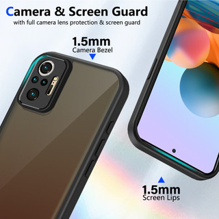 Dành Cho Redmi Note 10 Pro 4G Ốp điện thoại Cứng Mờ Da-Cảm Giác Mềm Khung TPU Chống Sốc Mỏng Vỏ
