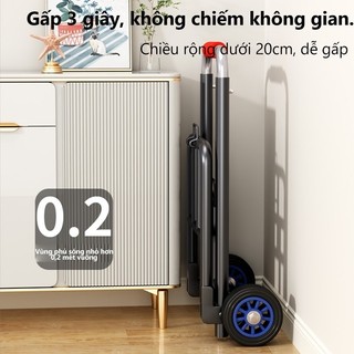 Xe đẩy hàng khung thép gấp gọn bằng thép không gỉ, không biến dạng, bền và chắc chắn, xe kéo mua sắm chợ