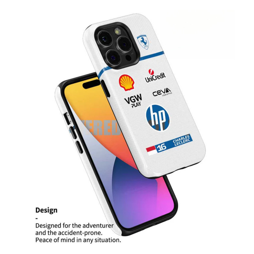 Ốp điện thoại Charles Leclerc 2025 Monaco GP thích hợp cho iPhone17 16Pro 16e 15ProMax 14Pro 13 12 13mini Samsung S24 S22 S25 2in1 ốp lưng cứng bóng
