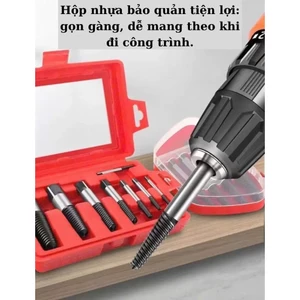 Bộ mũi khoan tháo ốc 5 mũi,dụng cụ tháo ốc gãy,mũi tháo ốc,mũi khoan đảo chiều,bộ tháo ốc gãy,bộ tháo bu lông,tháo ốc ví