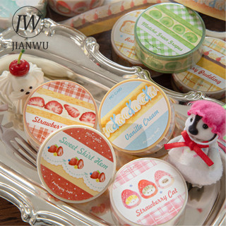 JIANWU 15mm * 200cm Dingding Cake Shop Series Kawaii Dâu Tây Phong Cảnh Chất Liệu Cắt Băng Washi Tạp Chí Sáng Tạo Văn Phòng Phẩm