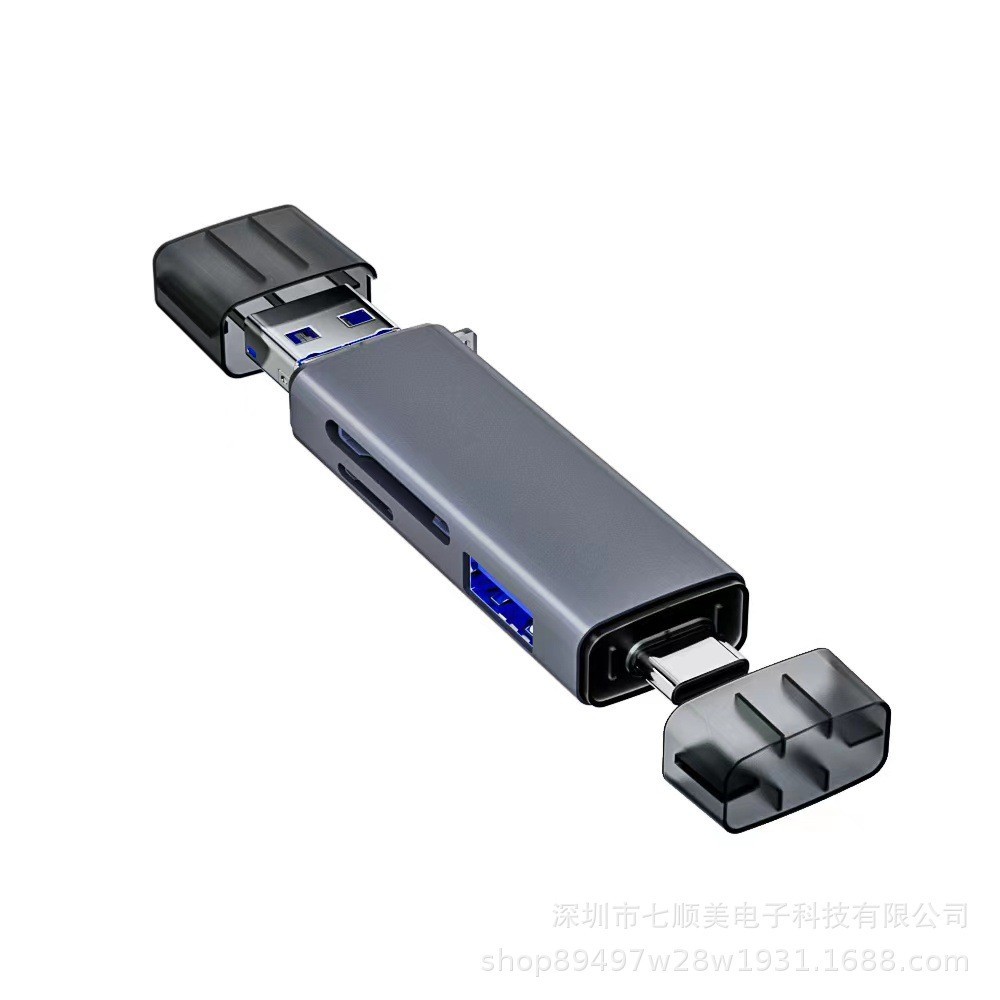 Nhà máy Bán Hàng Trực Tiếp Hợp Kim Nhôm Đầu Đọc Thẻ Đa Năng Sáu Trong Một Thích Hợp Cho Điện Thoại Di Động Máy Tính Camera Thẻ TF / SD U
