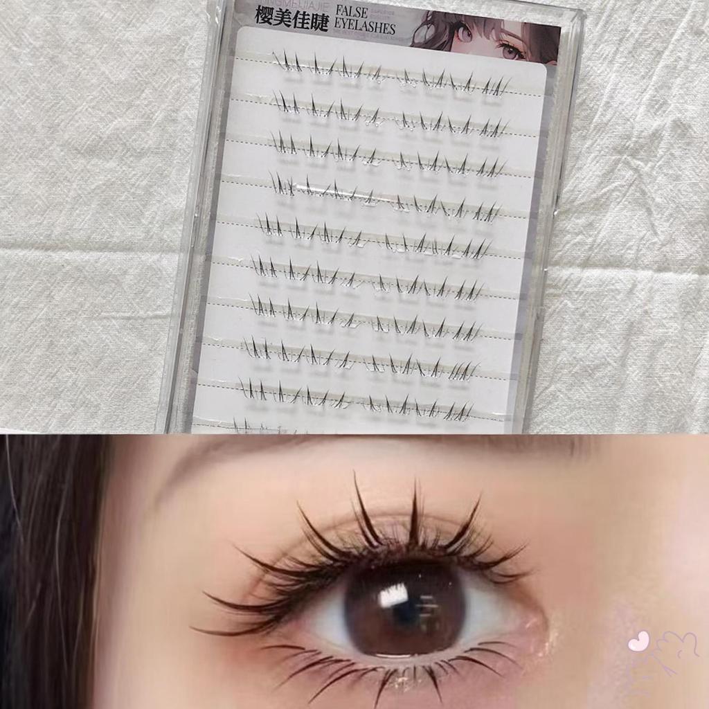 IOIIK Cụm mi đáy 4-6mm C Curl Black Eyelash Extensions cho Beauty Eye Cosplay DIY Makeup
