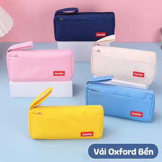 Túi Đựng Bút Vải Canvas – 2 Ngăn Rộng, Quai Xách Tiện Lợi, Vải Oxford Chống Bẩn Bền Đẹp, Phù Hợp Cho Học Sinh